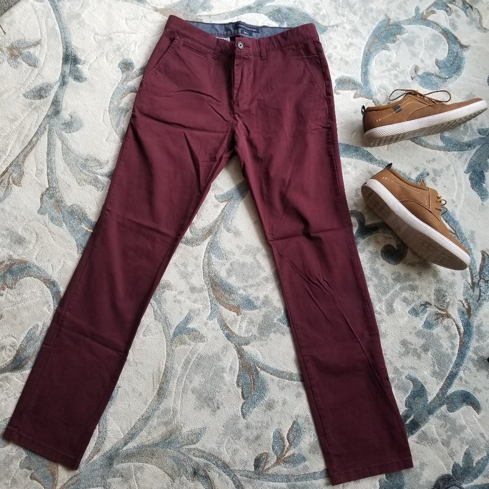 Tommy Hilfiger Red Slim Fit Chinos, Men's 32x34